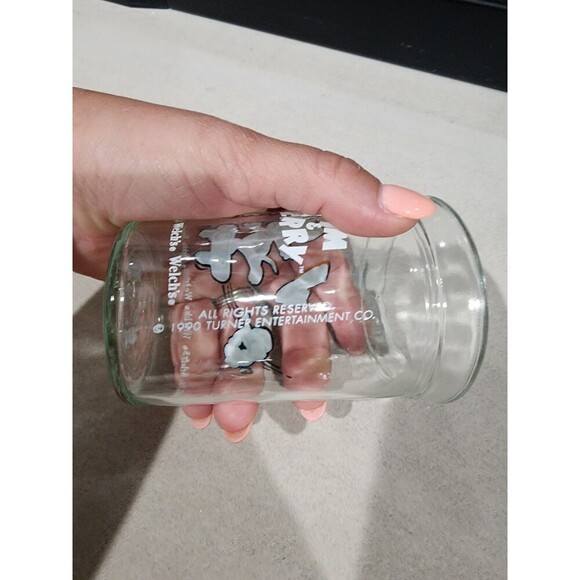 Vintage Welch's Tom & Jerry Mouse Skateboarding JELLY JAR GLASS CUP 1990 Turner - Picture 6 of 7